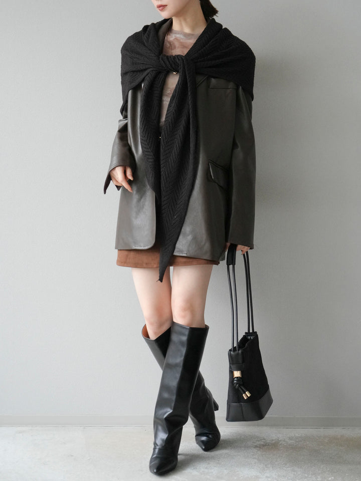 [予約]スエードペチパンツ付ミニスカート/ブラウン