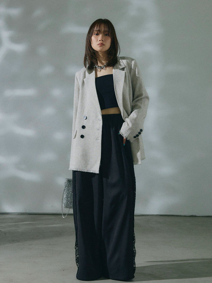 [予約]スラブツイードフリンジテーラージャケット/ivory