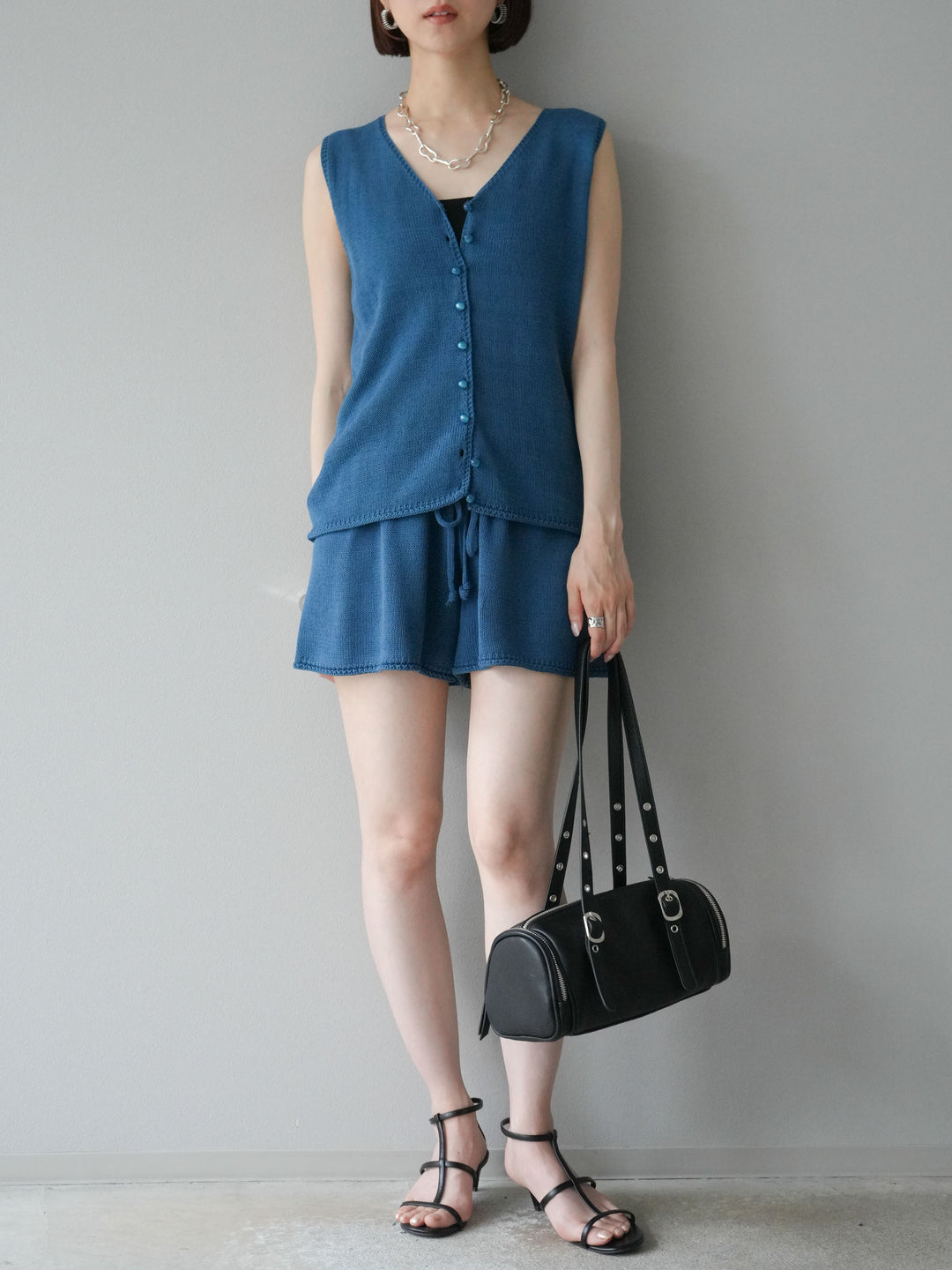 [SET]ニットベスト＆ショートパンツSET UP(2set)