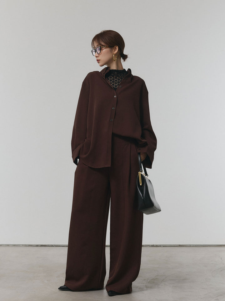 [予約]ボタンダウンオーバーシャツ/ブラウン