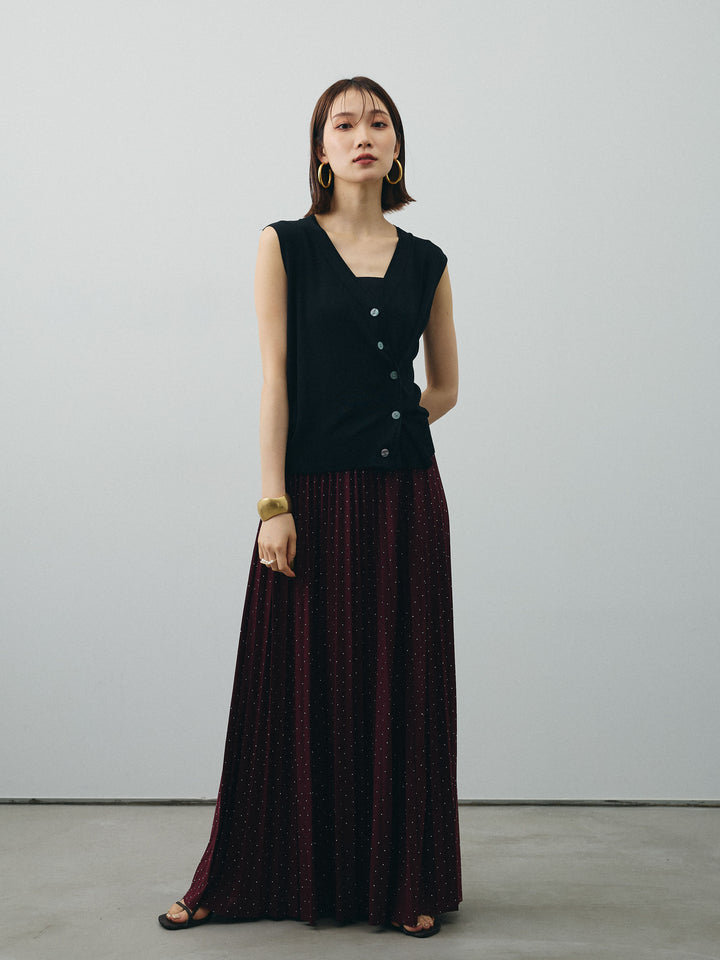 [予約]クールタッチ2WAYデザインニットベスト/ブラック