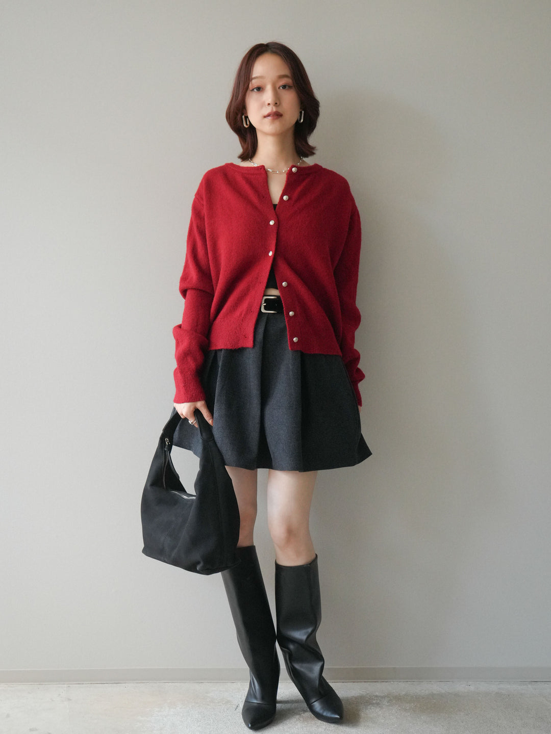 [SET]ベルト付きタックミニスカート+ベルト付きタックミニスカート(2set)