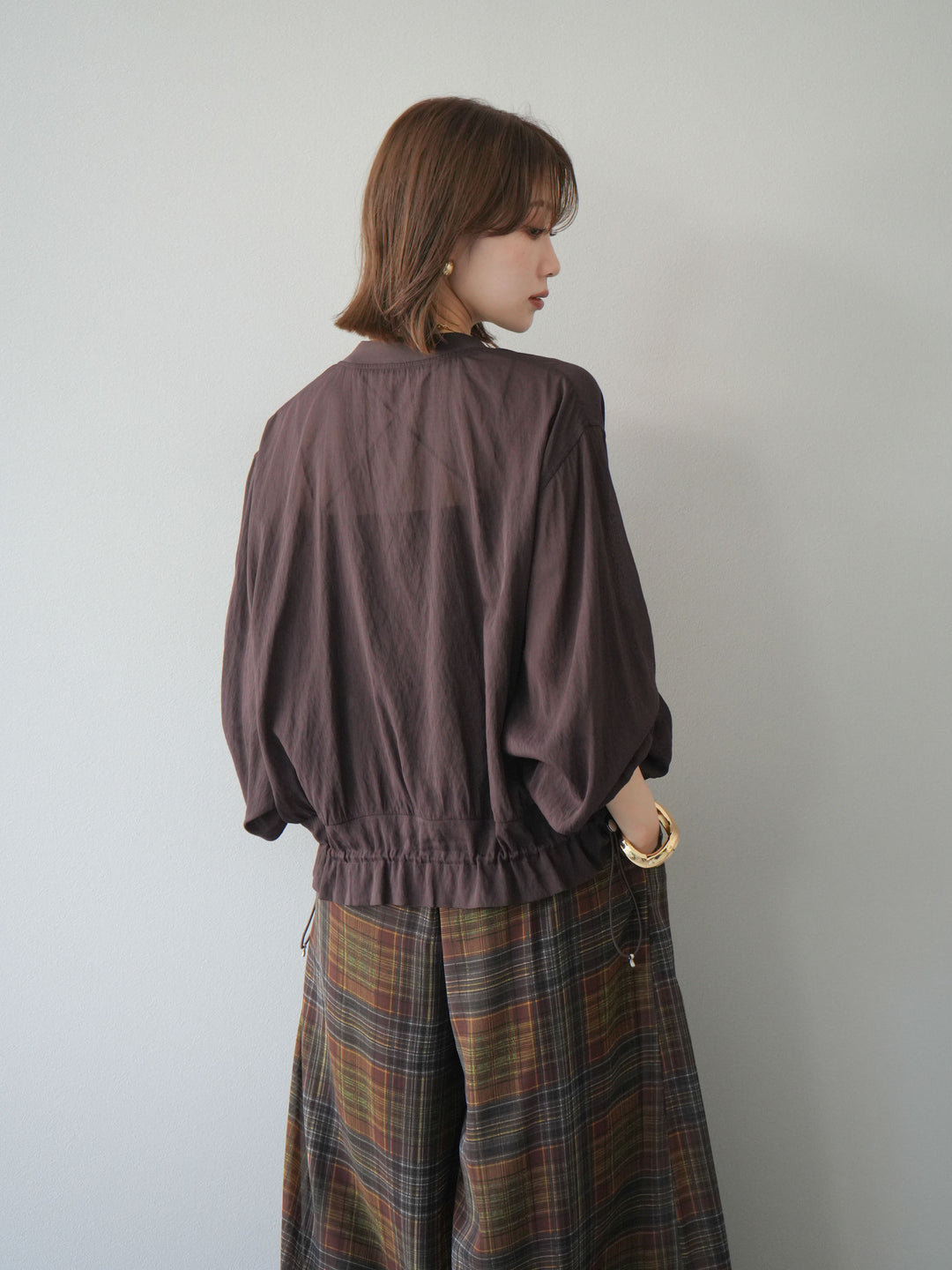 [預訂] Washer Sheer Blouson/棕色