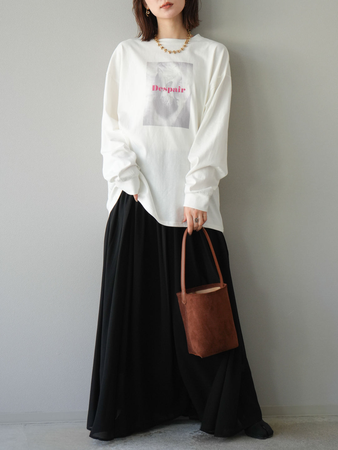 [予約]シフォンフレアスカート/ブラック