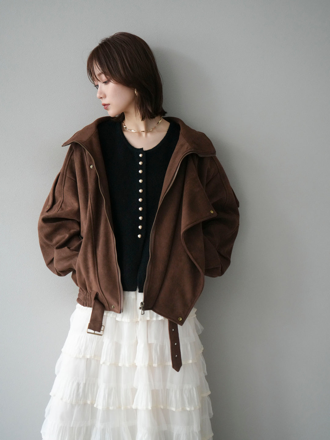 [予約]スエードライダースジャケット/ブラウン