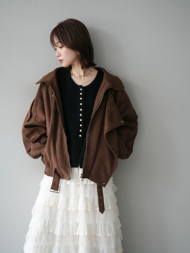 [予約]スエードライダースジャケット/ブラウン