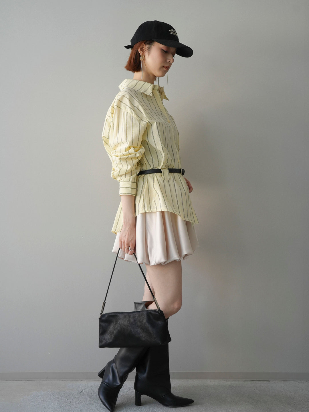 [予約]サテンバルーンミニスカート/ivory