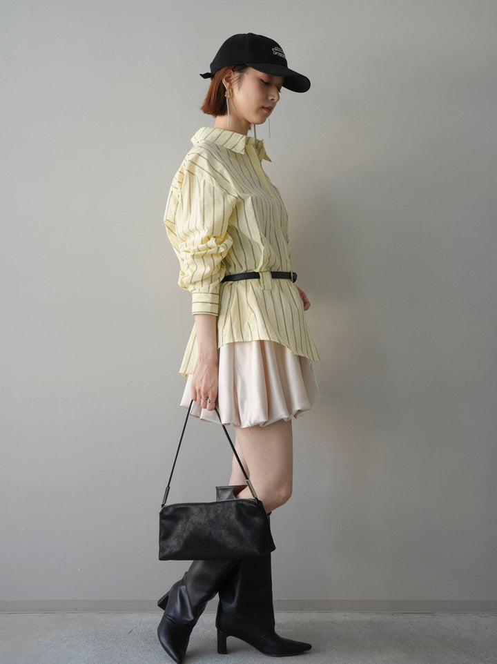 [予約]サテンバルーンミニスカート/ivory