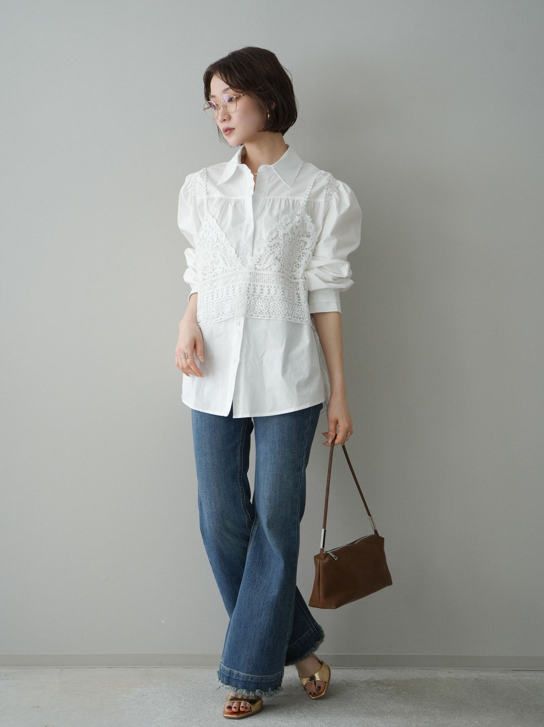 [予約]フリンジデザインセミフレアデニム/blue