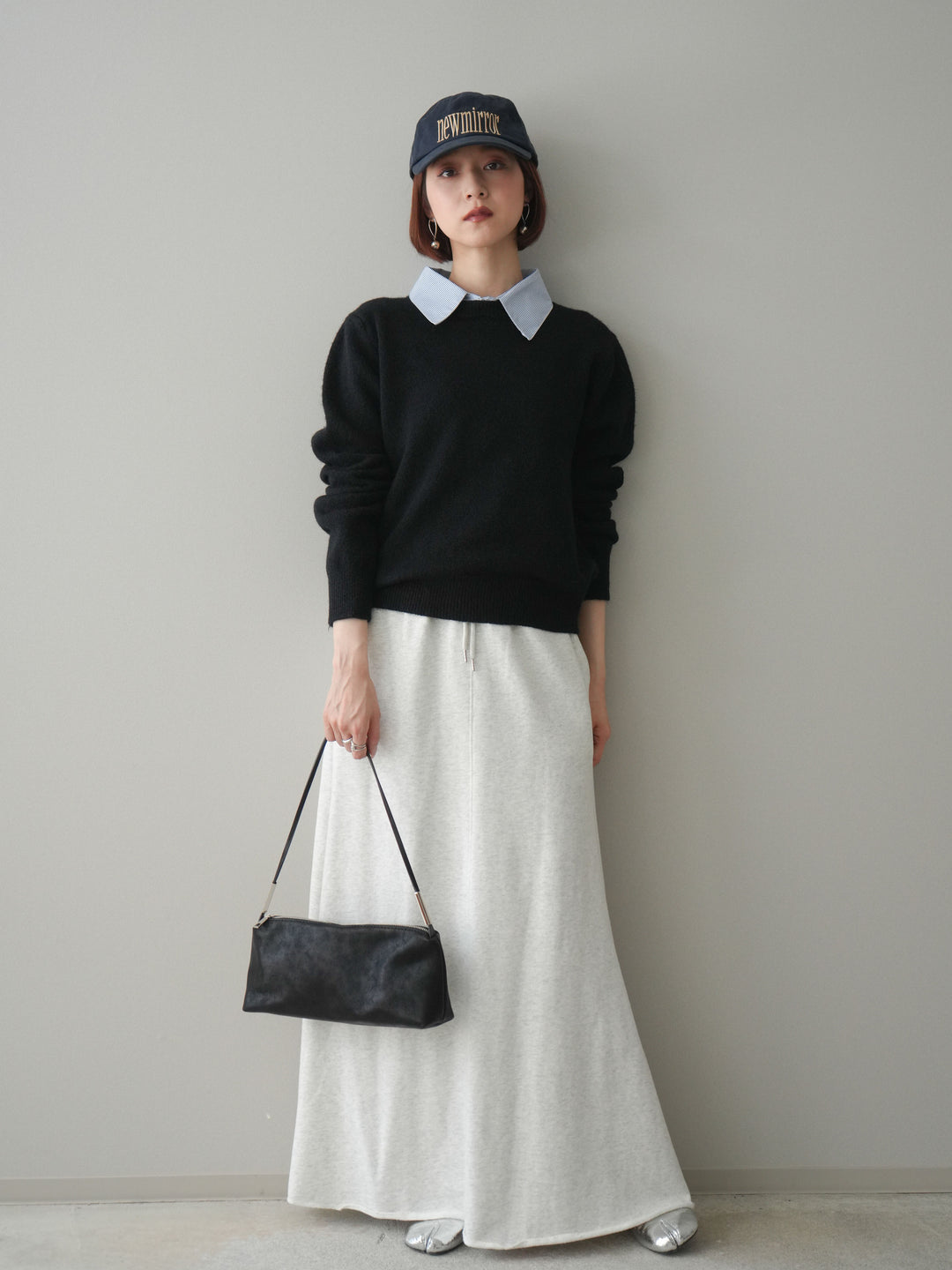 [予約]スウェットフレアロングスカート/oatmeal