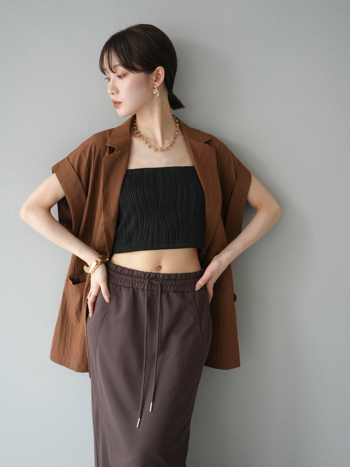 [SET]リネンライクノースリーブダブルジレ+リネンライクノースリーブダブルジレ(2set)