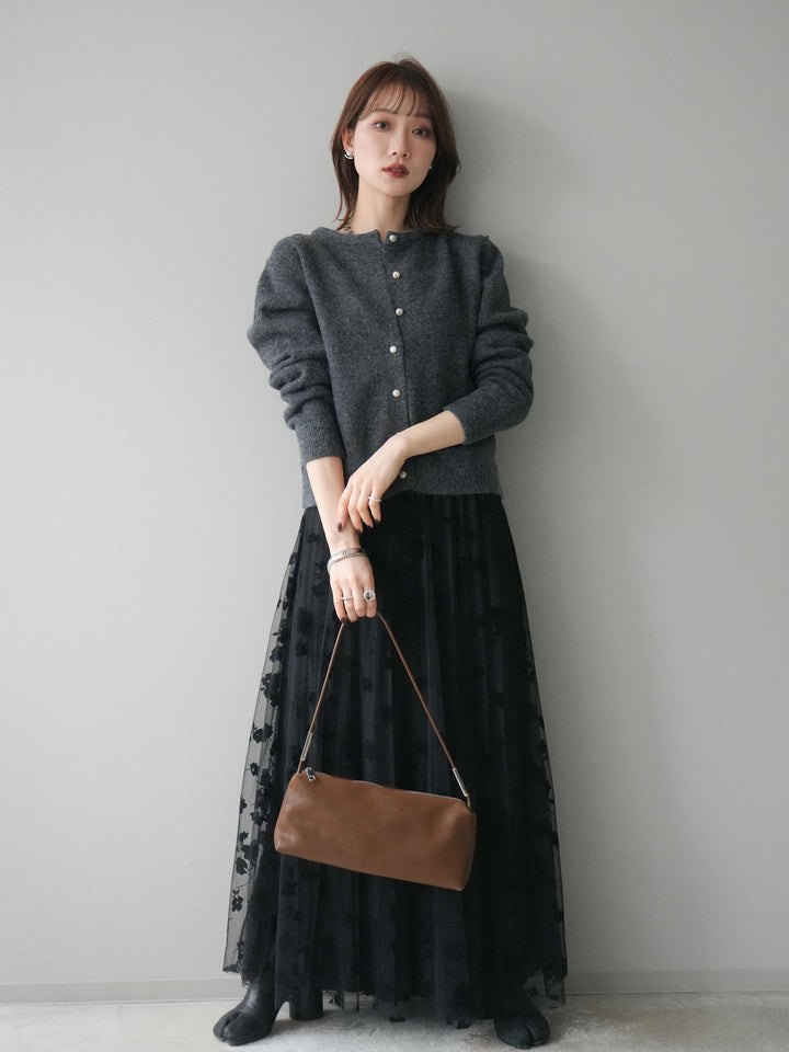 [SET]アンティークボタンニットカーディガン+選べるアクセセット(2set)