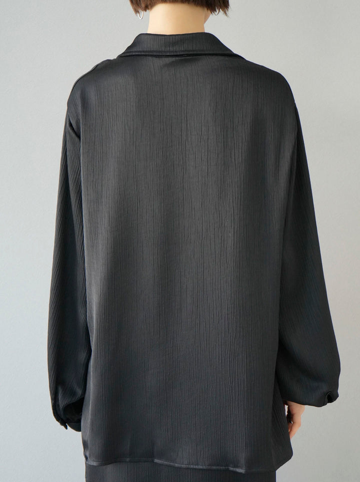[Pre-order] Satin willow blouse set/Black
