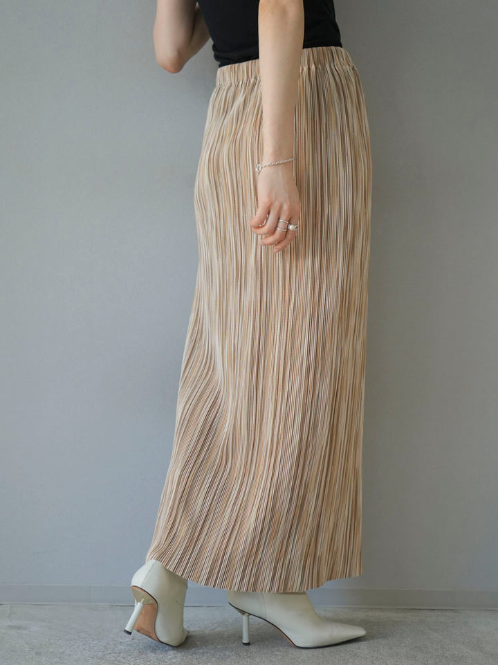[Pre-order] Multi-color I-line pleated skirt/beige