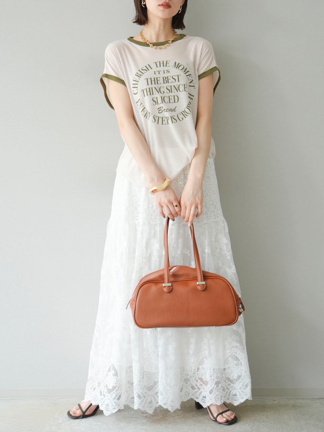 [予約]レースフレアスカート/ホワイト