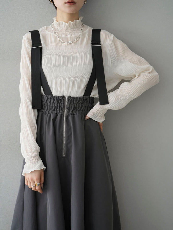 [Pre-order] Suspender 2-way Venetian Flare Skirt/Charcoal