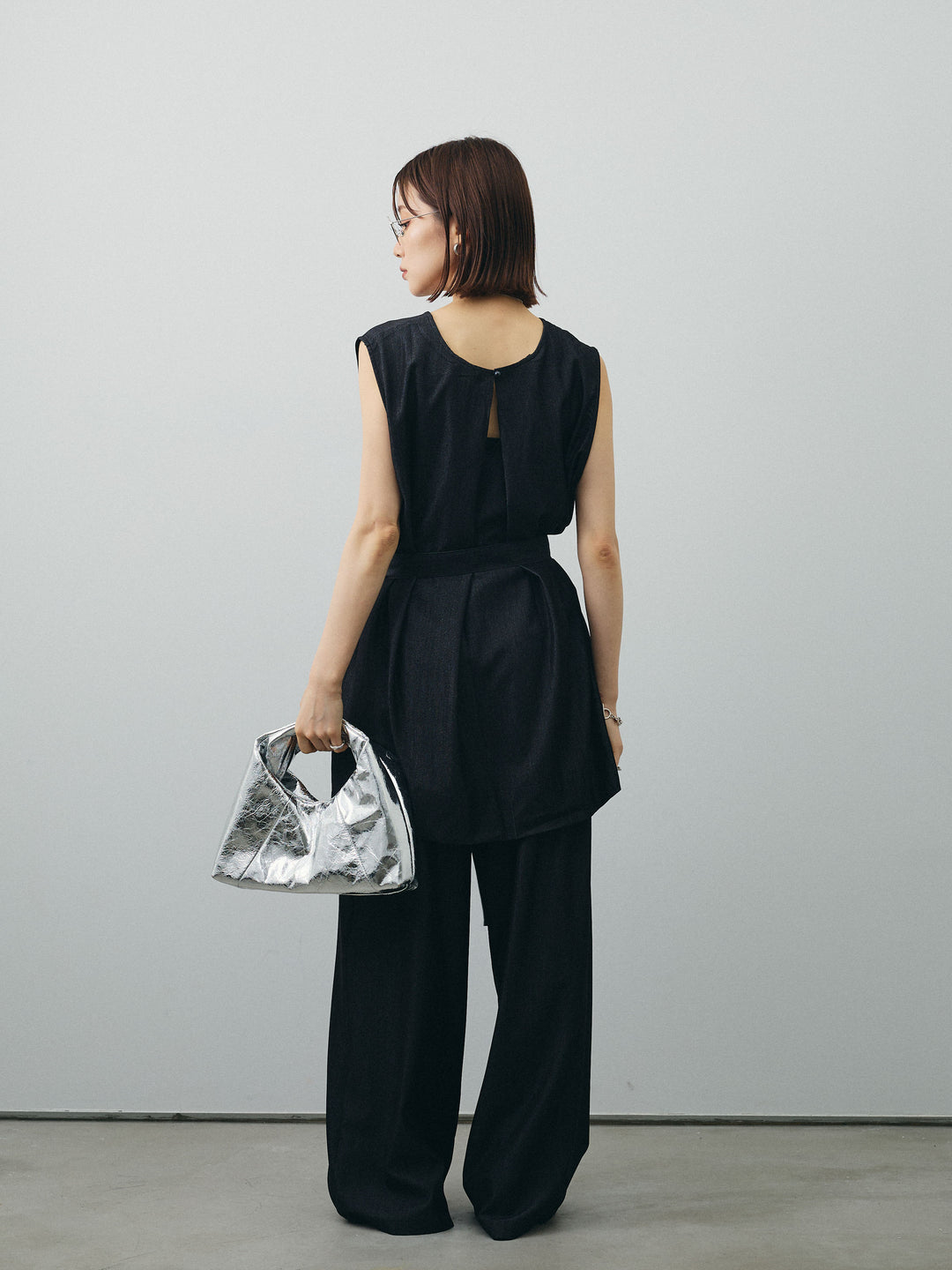 [SET]テンセルデニムノースリーブ＆ワイドパンツSET UP+テンセルデニムノースリーブ＆ワイドパンツSET UP(2set)