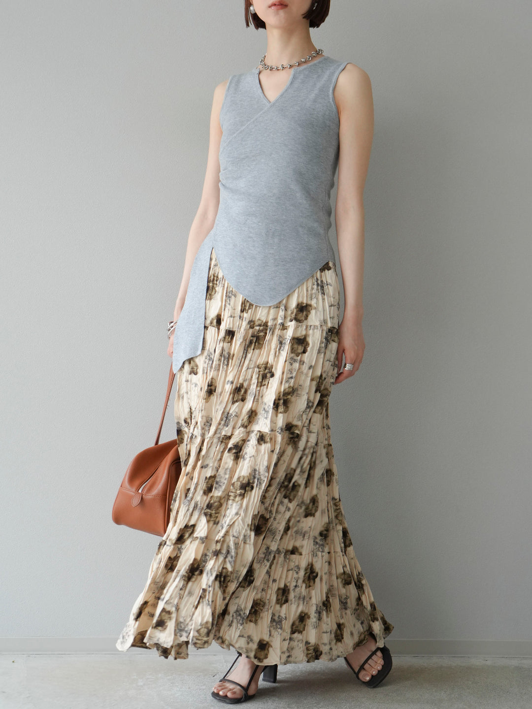 【預購】Cache-Coeur 無袖針織上衣/灰色