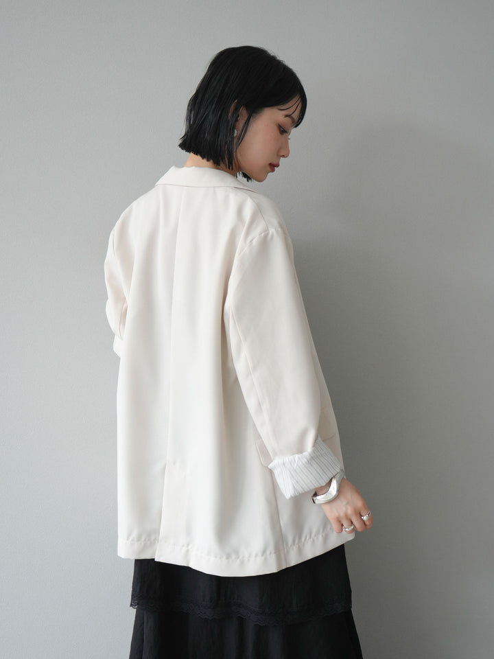 [予約]リネンタッチテーラードジャケット/アイボリー