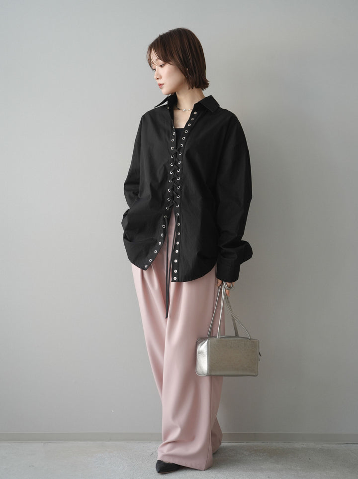 [予約]ベルト付キーホルダーモチーフワイドパンツ/pink