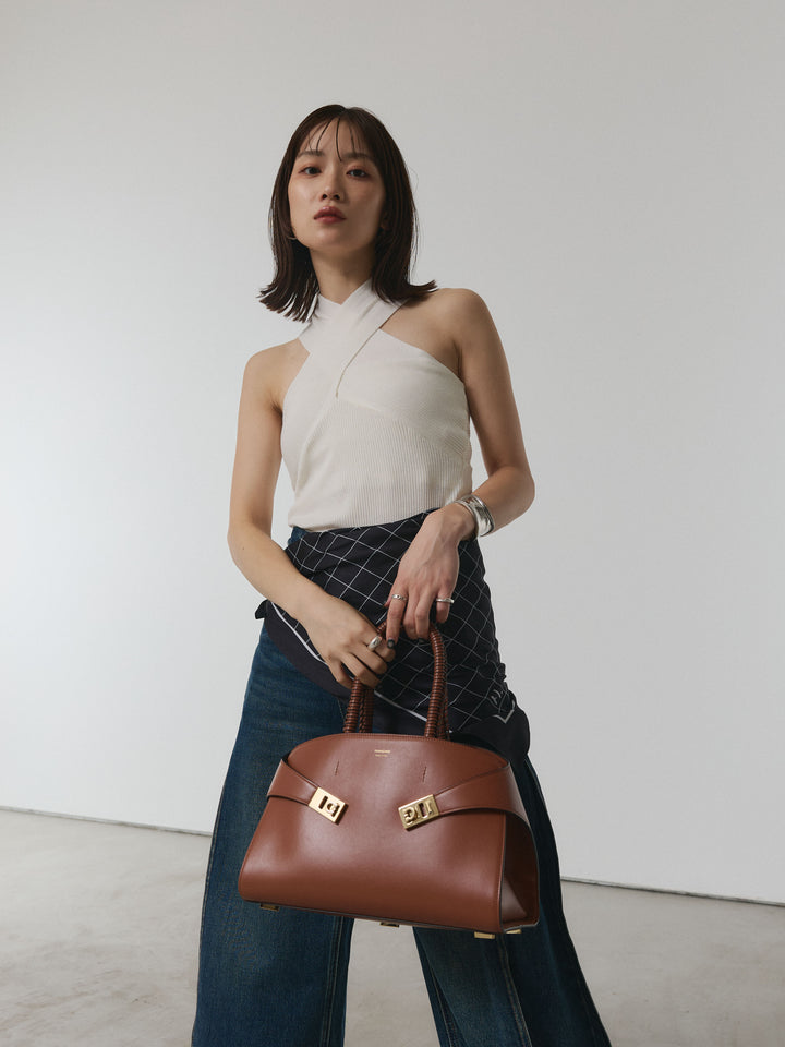 [予約]クロスリブニットタンクトップ/ホワイト