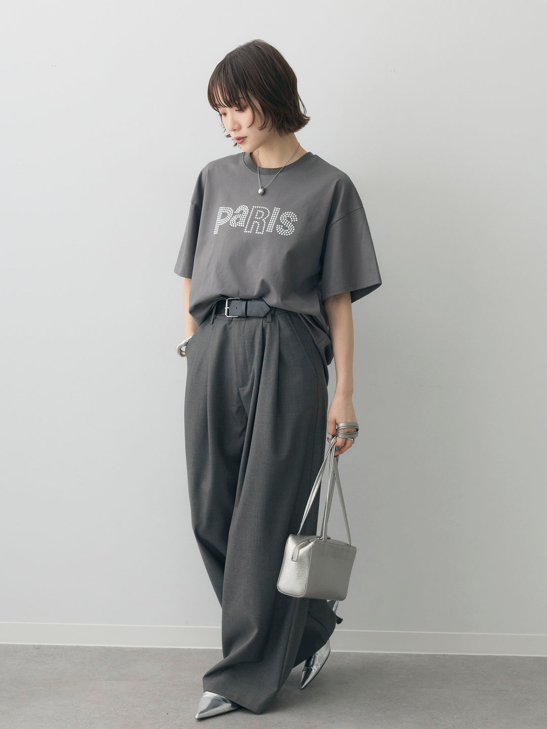 [予約]スタッズロゴTEE/gray