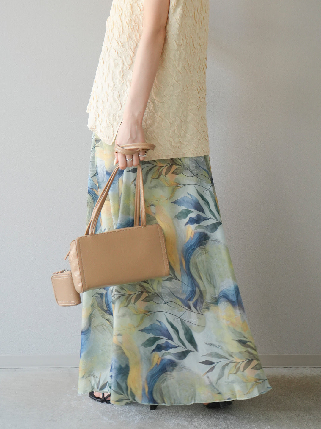 [預購] 什錦印花喇叭裙/B