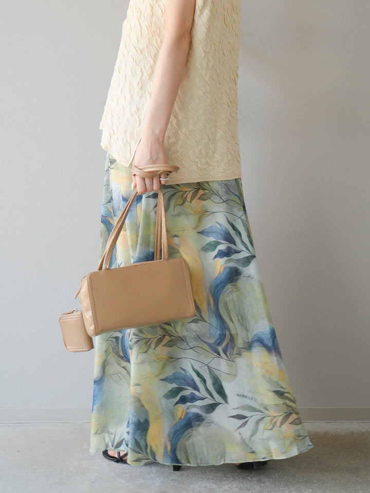 [預購] 什錦印花喇叭裙/B