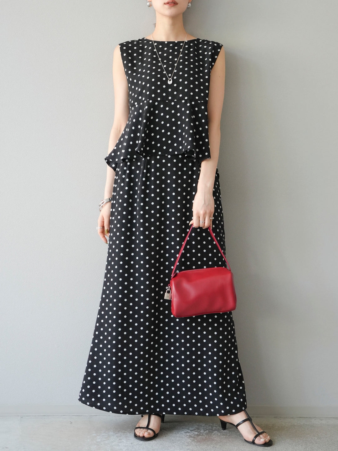 [予約]ドットAラインスカート/ブラック