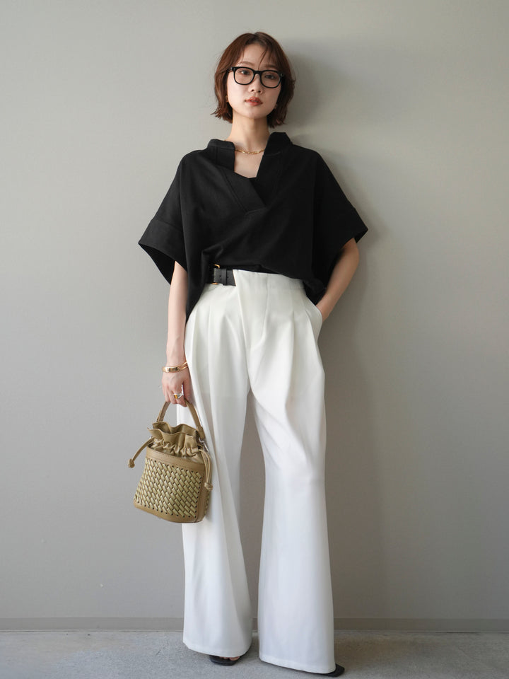 【預購】Skipper 寬袖短袖上衣 / 黑色