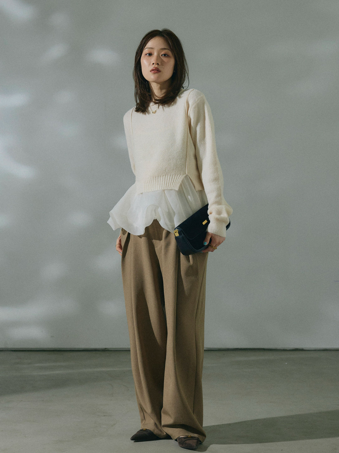 【Allure】[SET]オーガンジーバルーンキャミアンサンブルニット+オーガンジーバルーンキャミアンサンブルニット(2set)