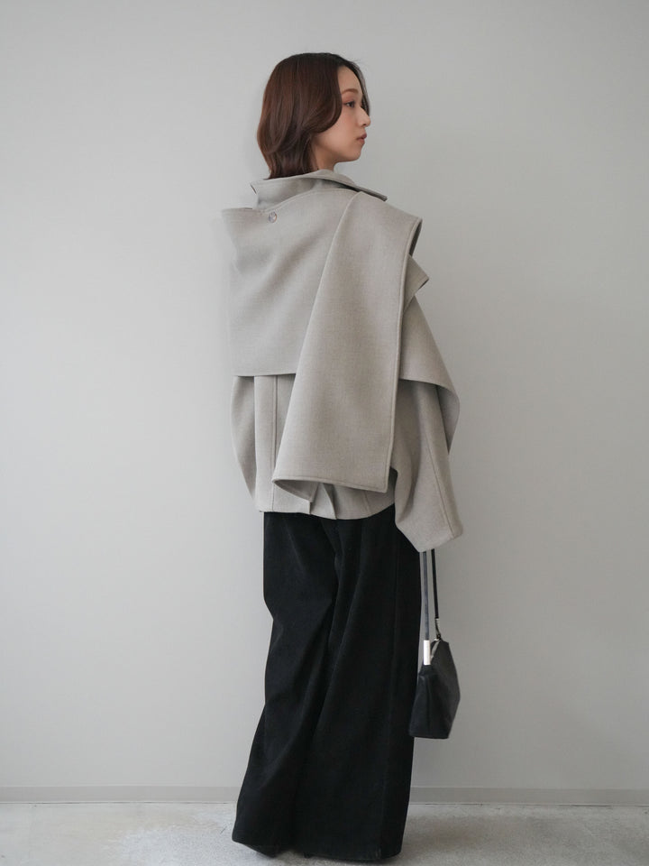 [予約]コーデュロイ巻きベルト付きパンツ/black