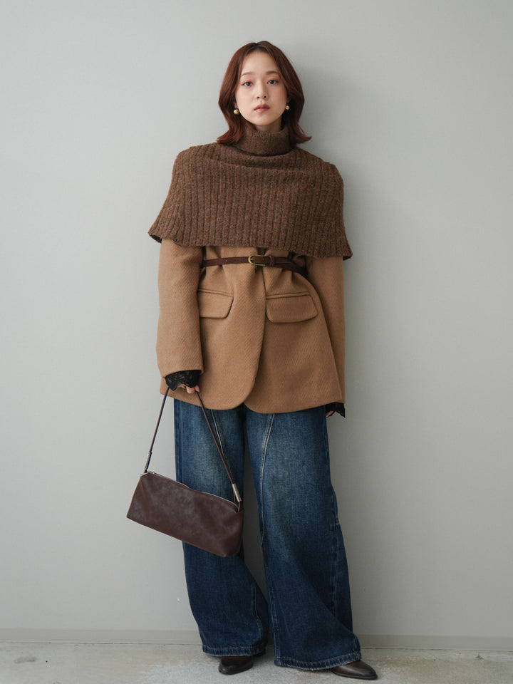 [予約]裏起毛加工デニムカーブパンツ/darkblue