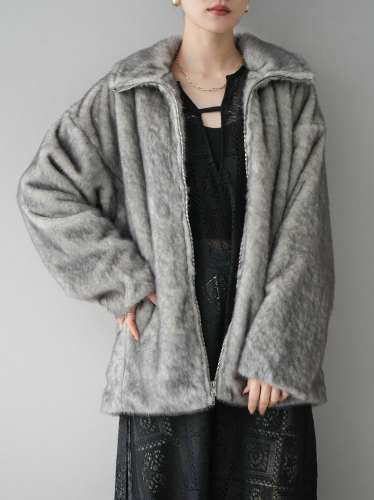 予約]ファースタンドミドルジップジャケット/グレー – Lumier