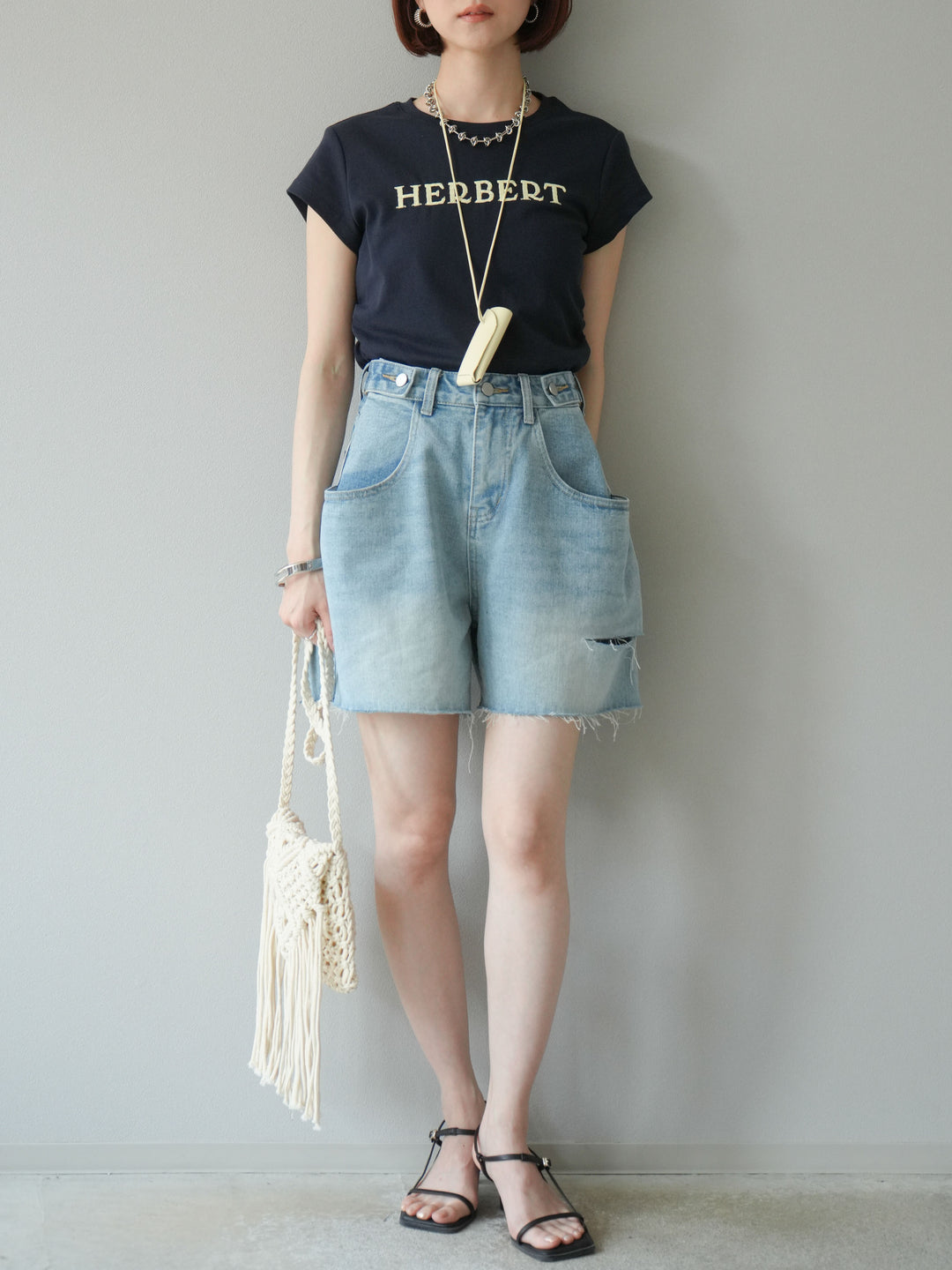 【預購】寬鬆半身牛仔褲/淺藍