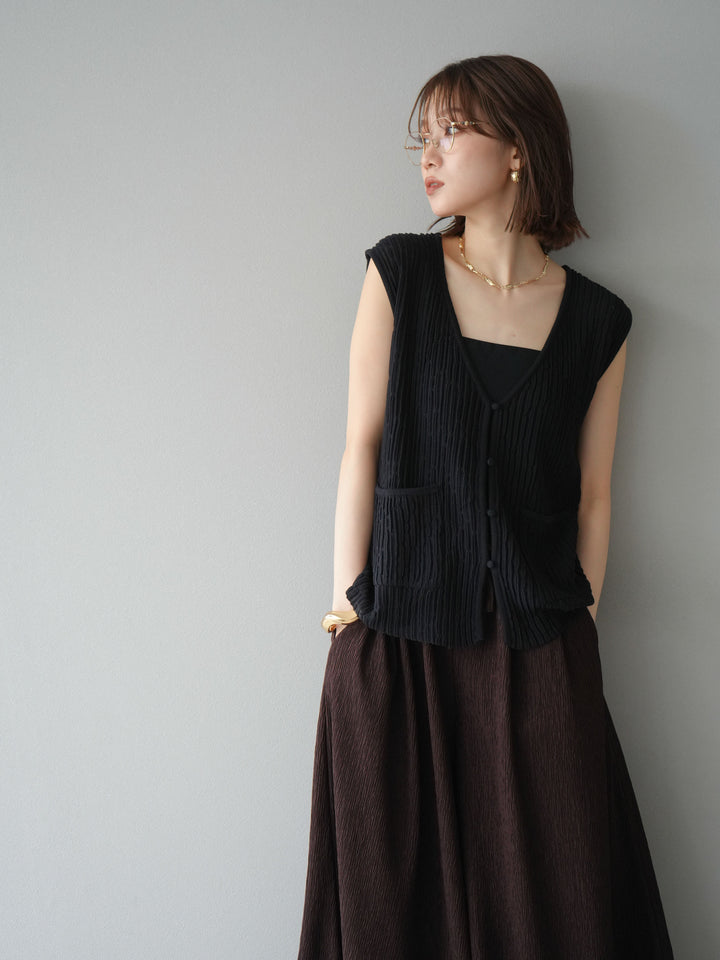 [預購] 波夏針織背心/黑色