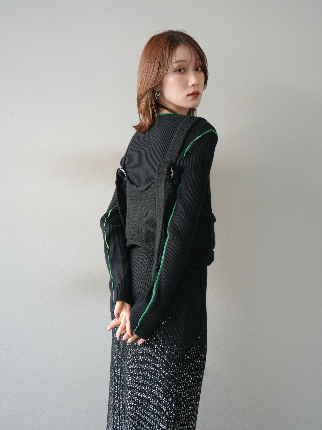 [予約]ニットビスチェ/black