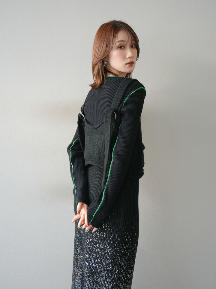 [予約]ニットビスチェ/black
