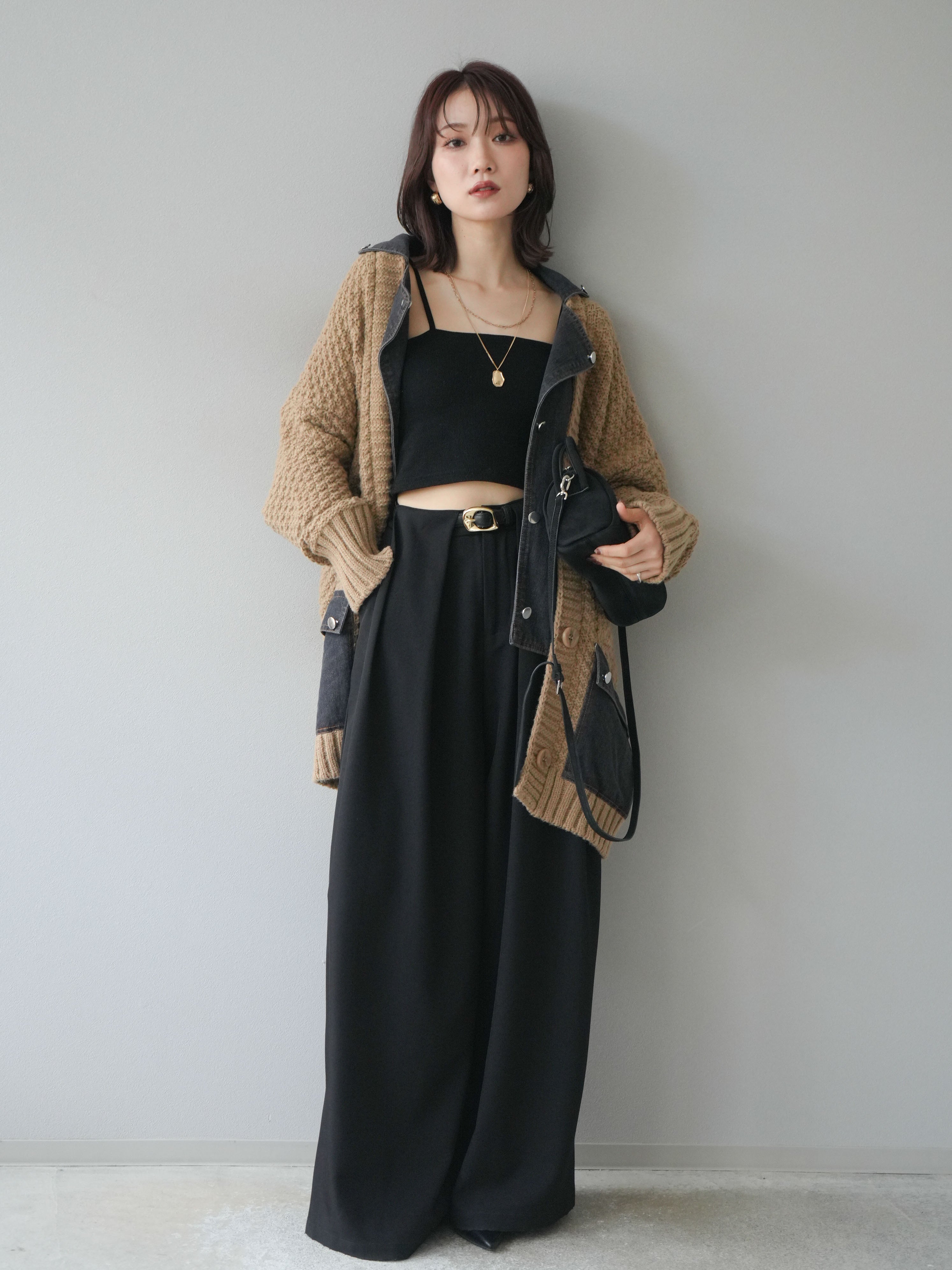 『Lumier』A/W コーデセット★ Lumier/リュミエ][SET]コード刺繍ルーズニットプルオーバー+