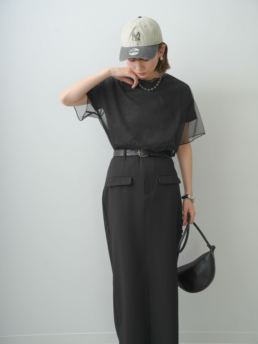 [SET]シアーチュールレイヤードTEE+選べるアクセセット(2set)