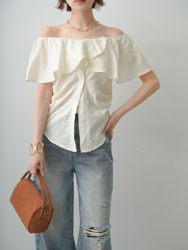【套裝】荷葉邊露肩上衣 + 配件套裝（2 套）