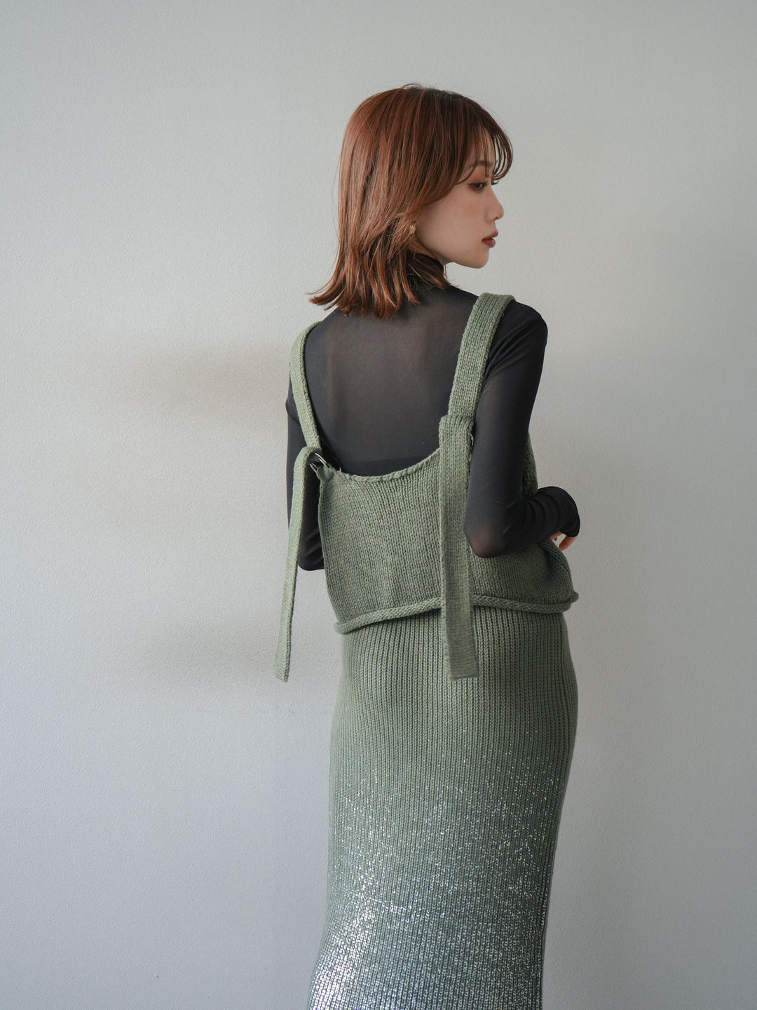 [予約]ニットビスチェ/ashgreen