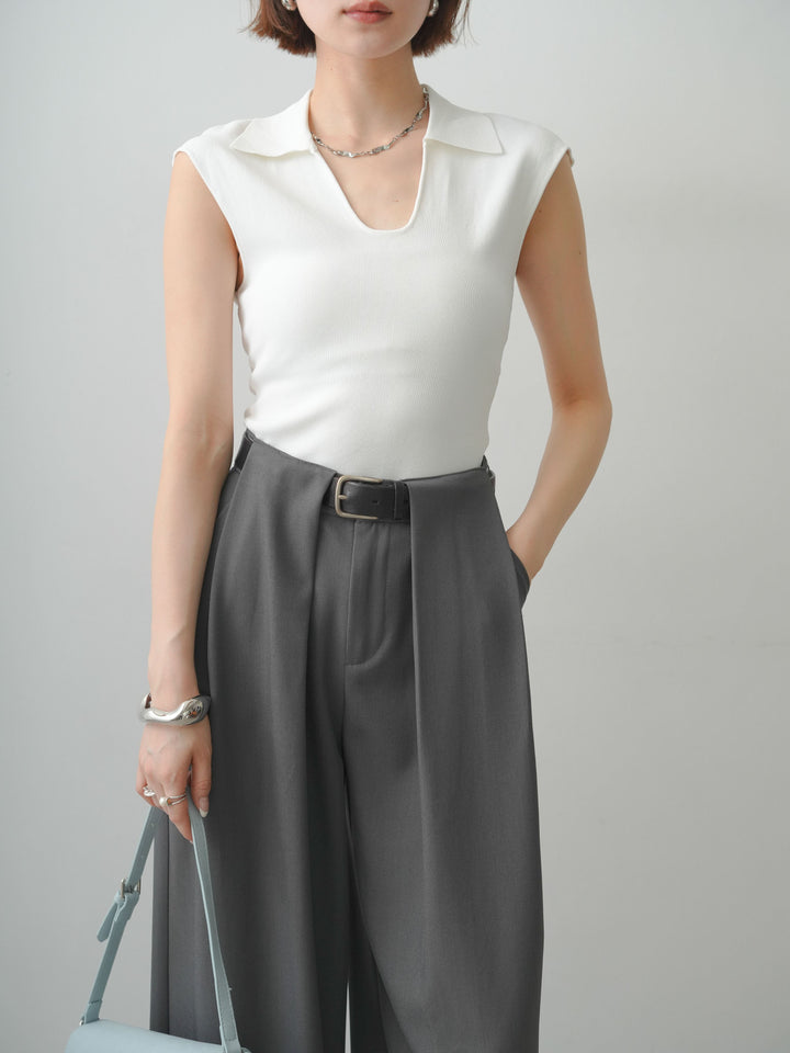 [SET]スキッパーフレンチニットトップス+選べるアクセセット(2set)