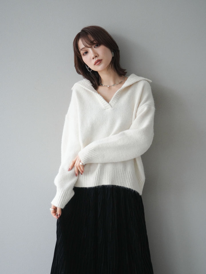 [SET]スキッパーニットプルオーバー+選べるアクセセット(2set)