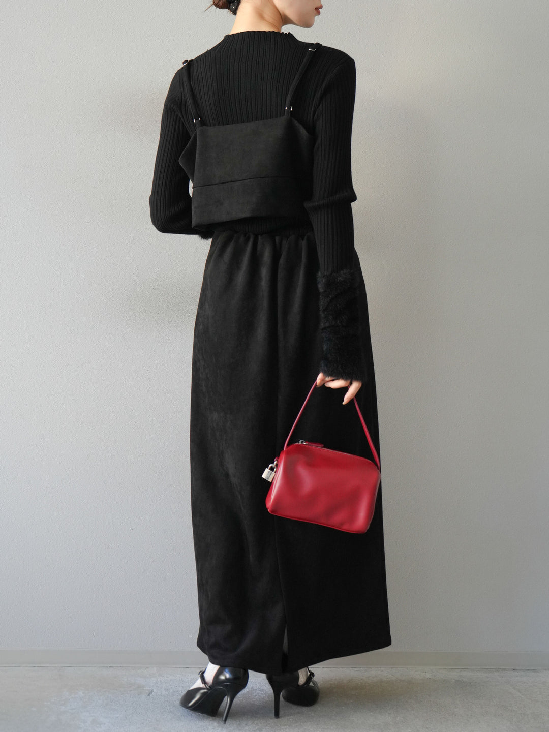 [SET]スウェードビスチェ+スウェードIラインスカート(2set)