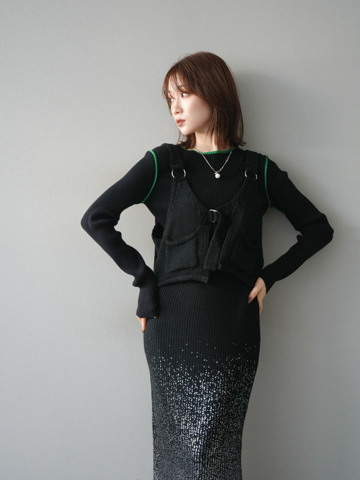 [予約]ニットビスチェ/black