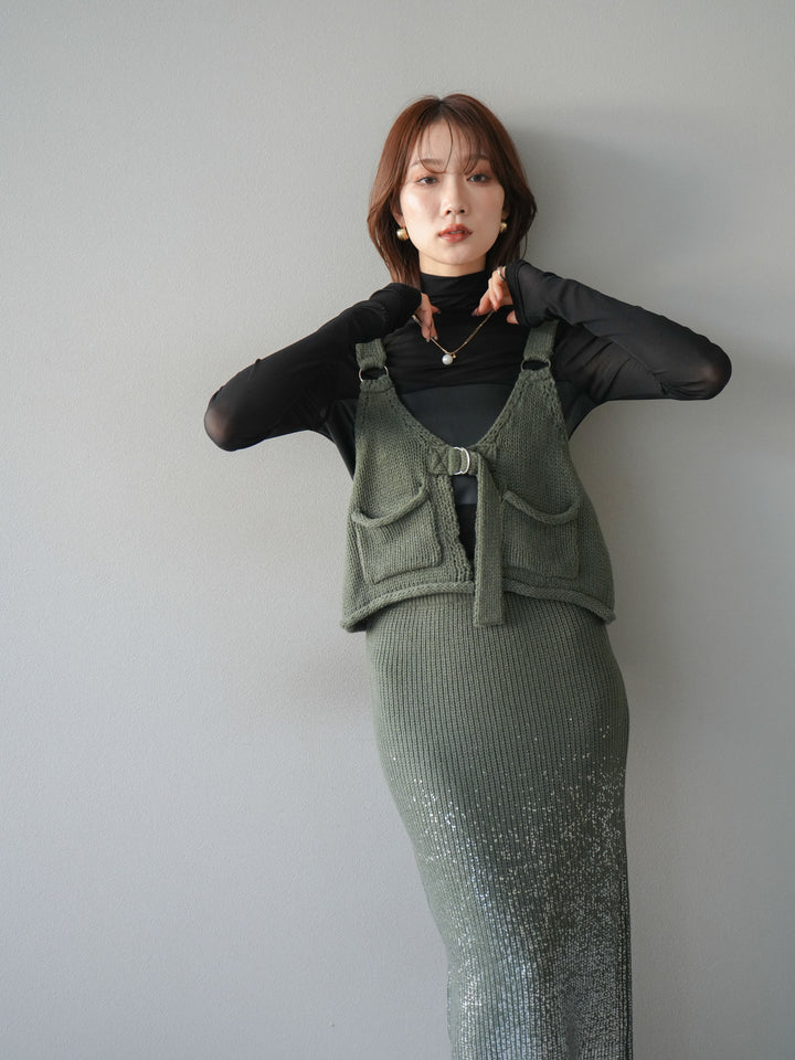 [予約]ニットビスチェ/ashgreen