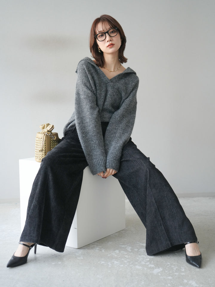 [SET]スキッパーニットプルオーバー+選べるアクセセット(2set)