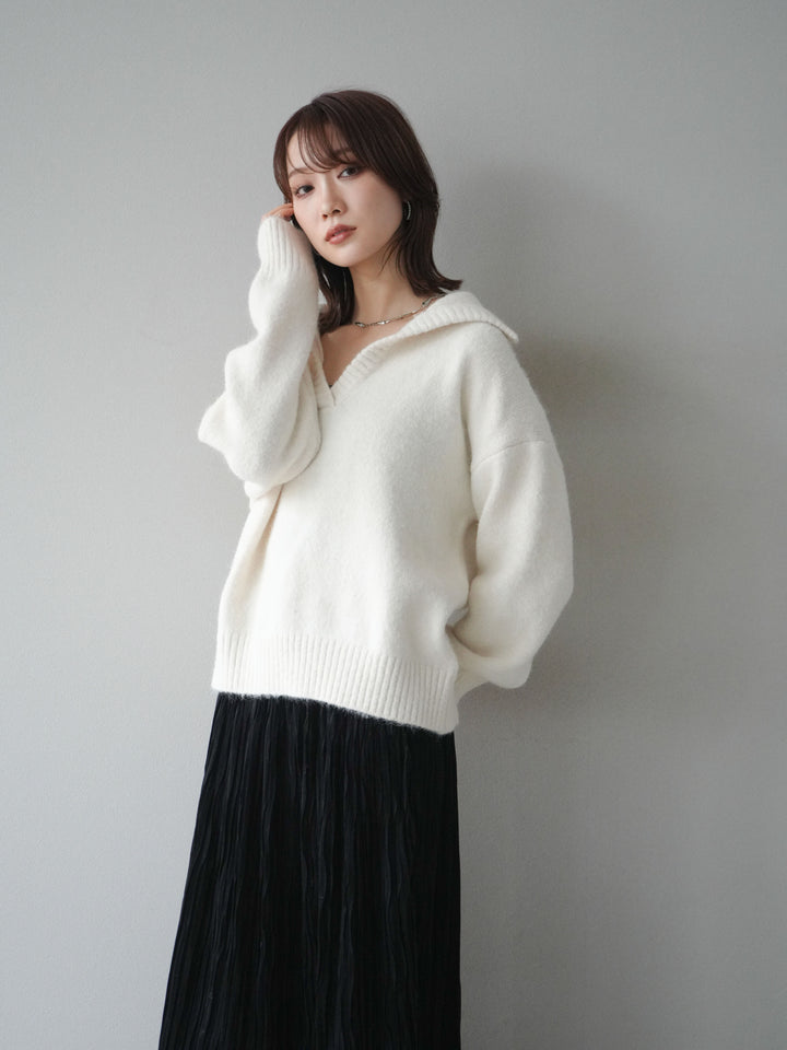 [SET]スキッパーニットプルオーバー+選べるアクセセット(2set)