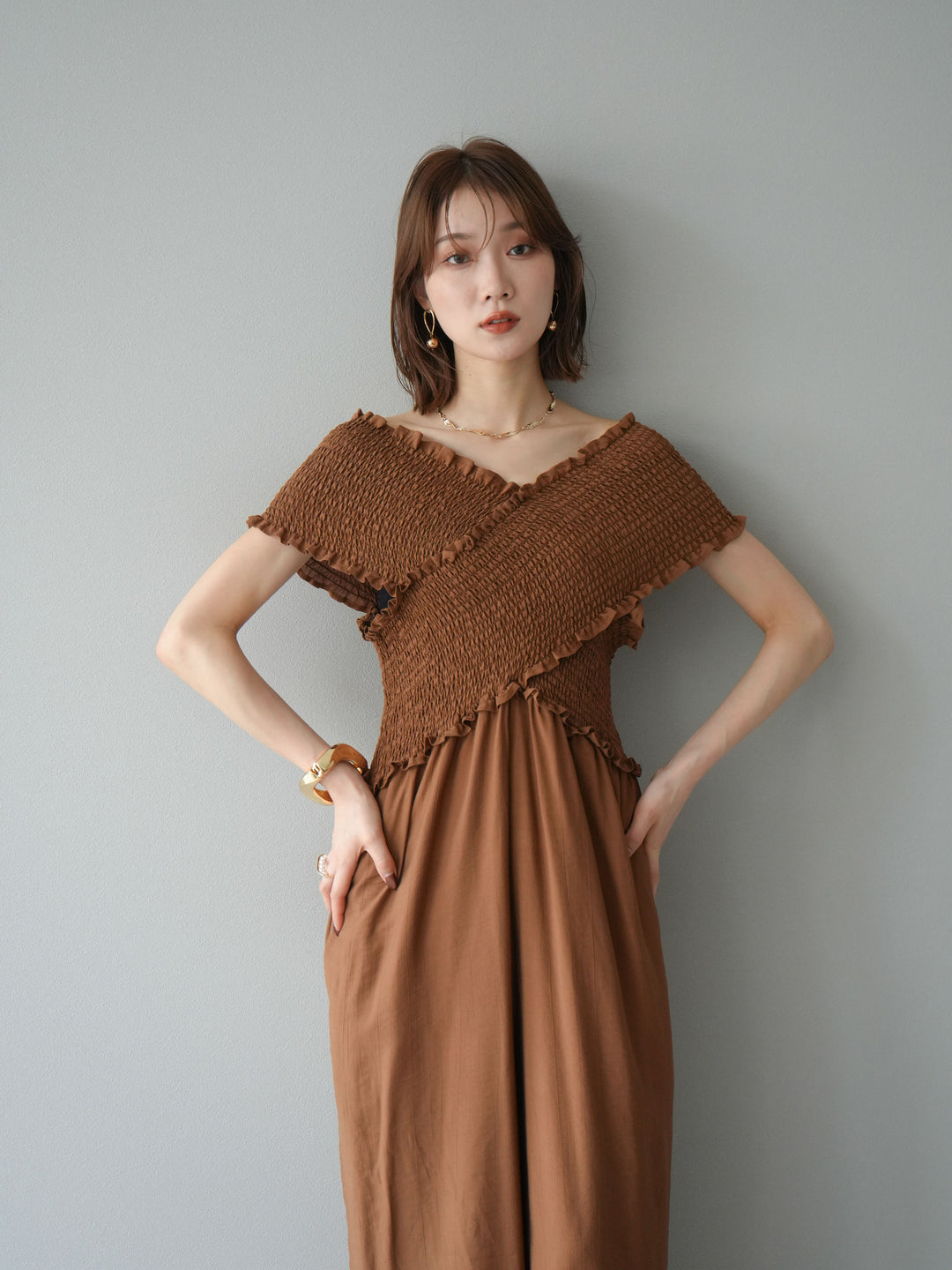 [SET]シャーリングクロスサロペット+シャーリングクロスサロペット(2set)